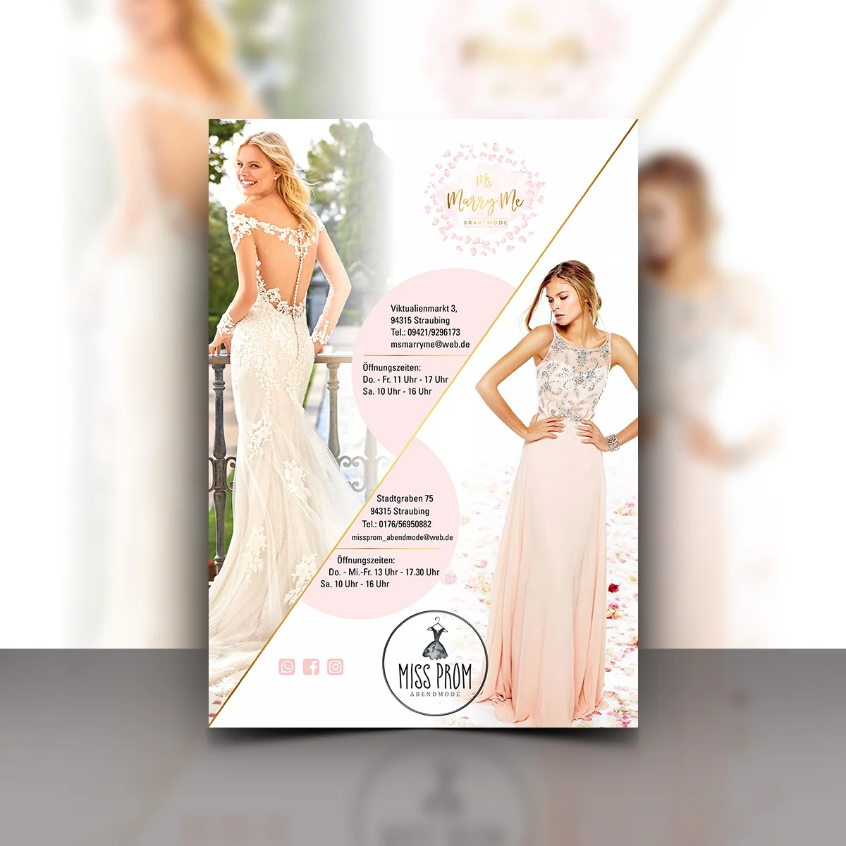 Original MarryMe & Miss Prom flyer design portfolio artwork